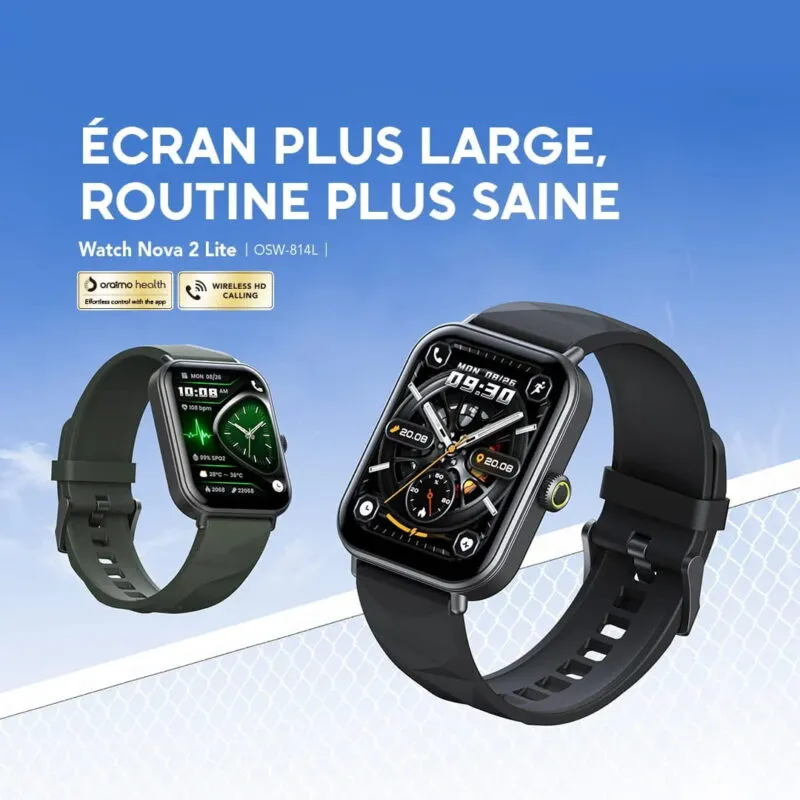 Caractéristiques de la montre connectée Oraimo Watch Nova 2 Lite