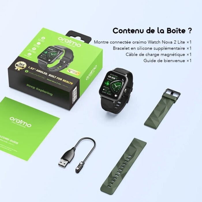 Contenu de la boîte Oraimo Watch Nova 2 Lite OSW-814L