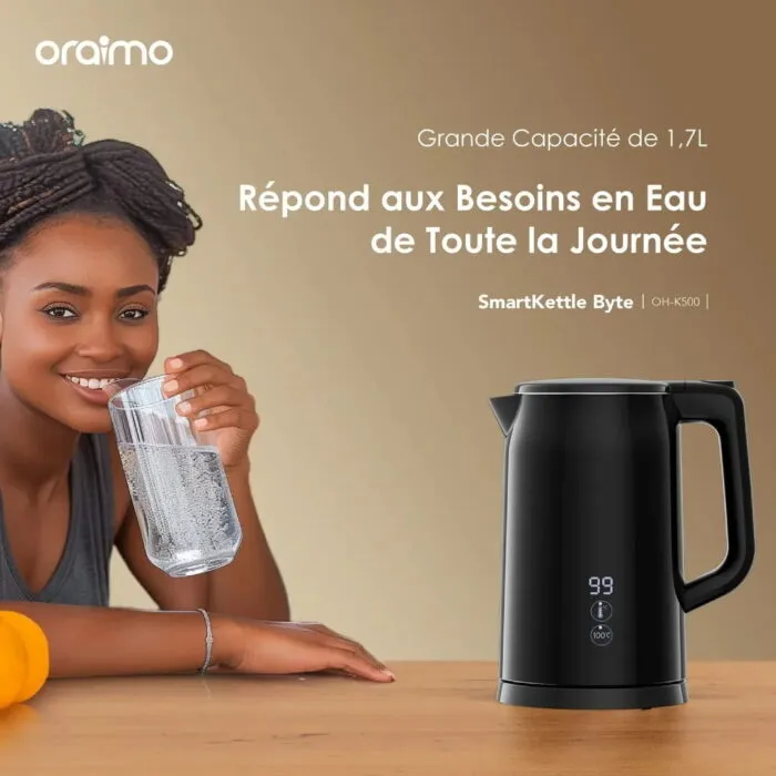 Bouilloire Électrique Oraimo 2000W Acier Inoxydable 304 – Image 2